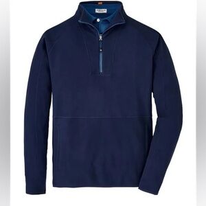 Peter Millar Navy Blue Thermal Flow Micro Fleece Half-Zip Mens size XL